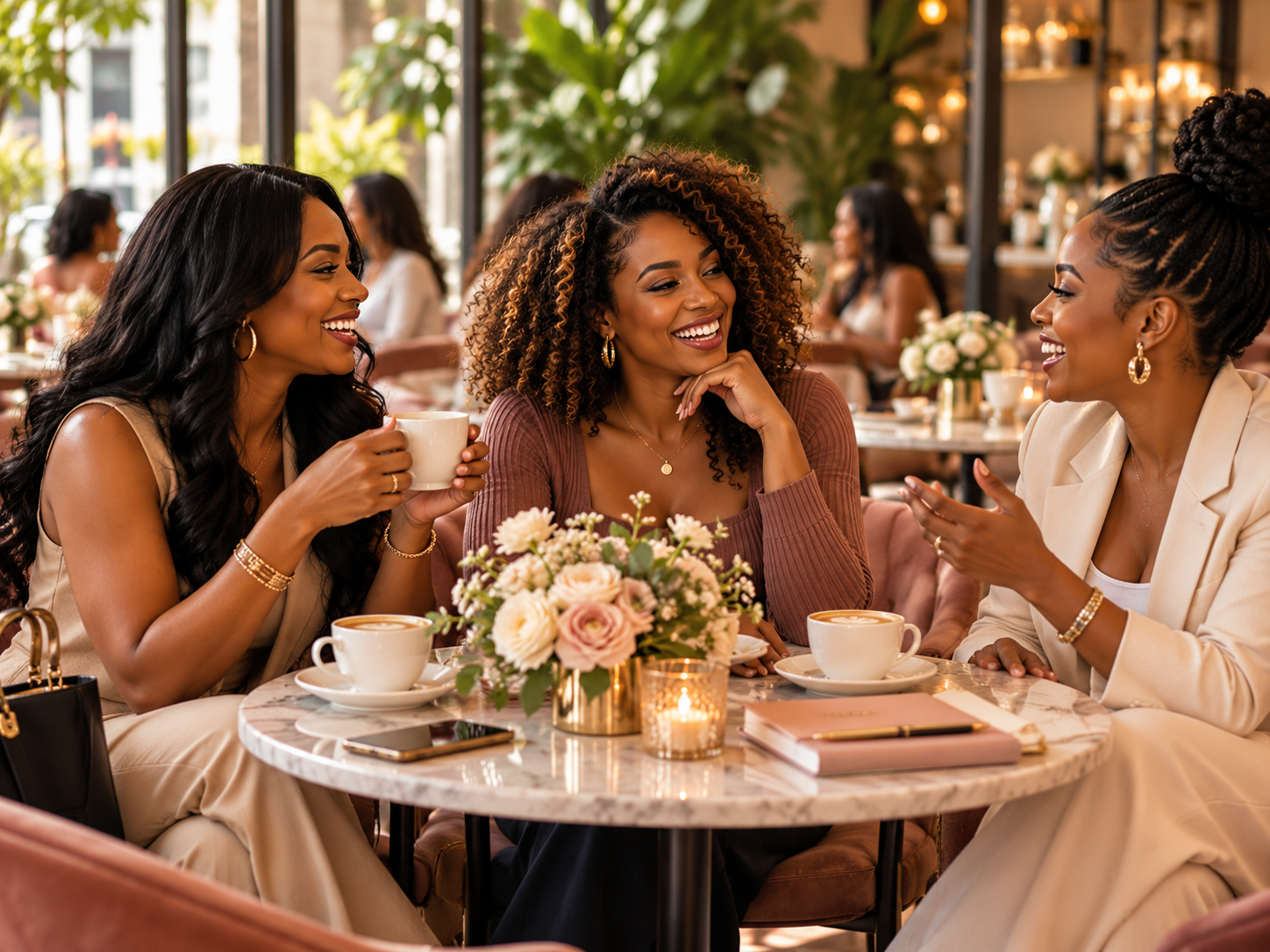 Two women talking over coffee